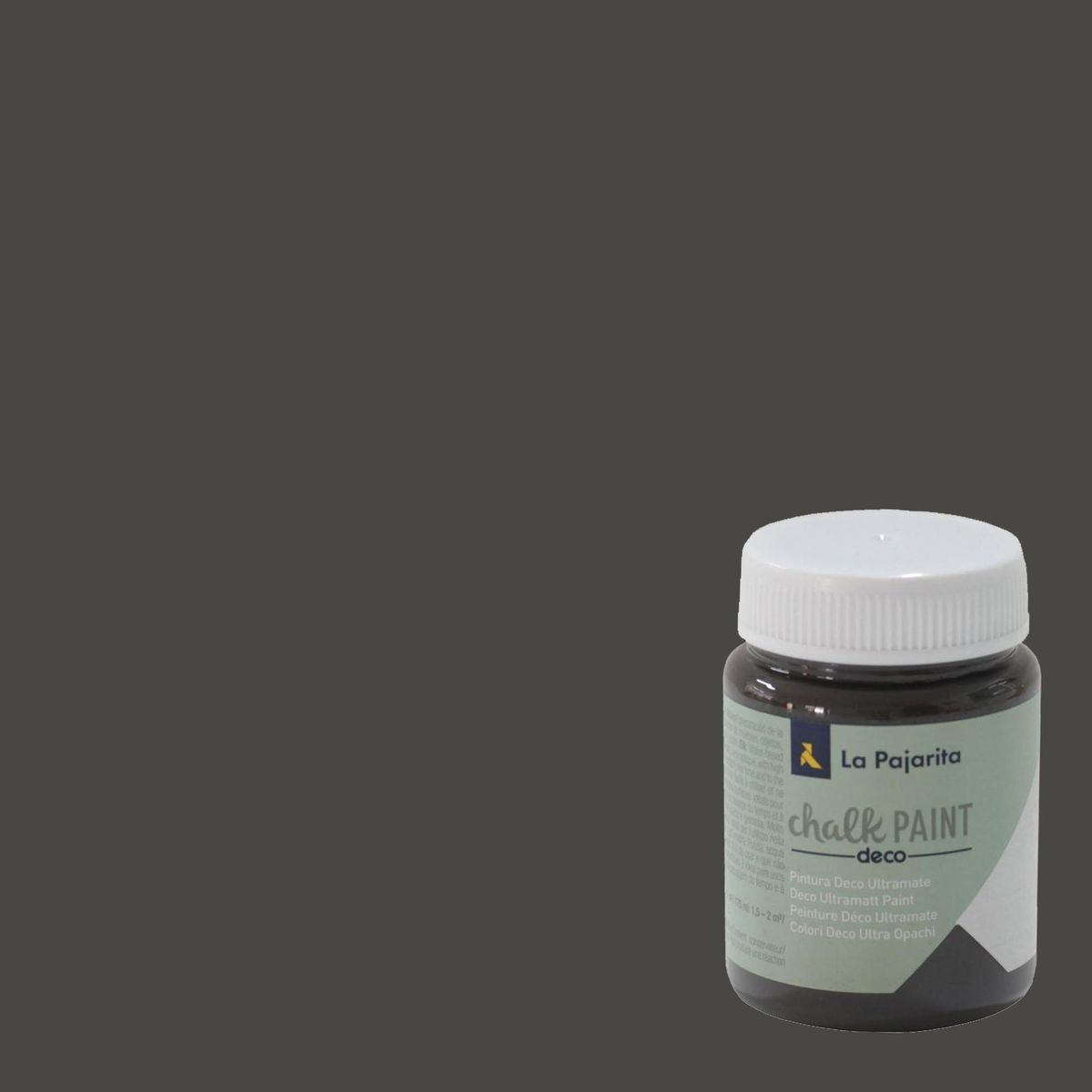 LA PAJARITA - Pintura Acabado Tiza Negro Casi Negro 75 ml