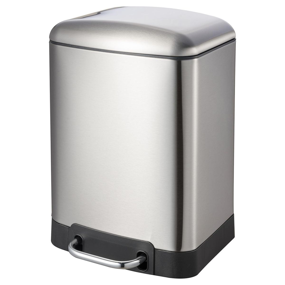 JUST HOME COLLECTION - Papelero 6 Litros Acero Inoxidable Gris