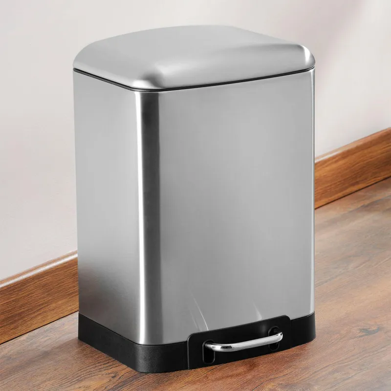 Basurero 12 Litros Acero Inoxidable Gris Sodimac Falabella