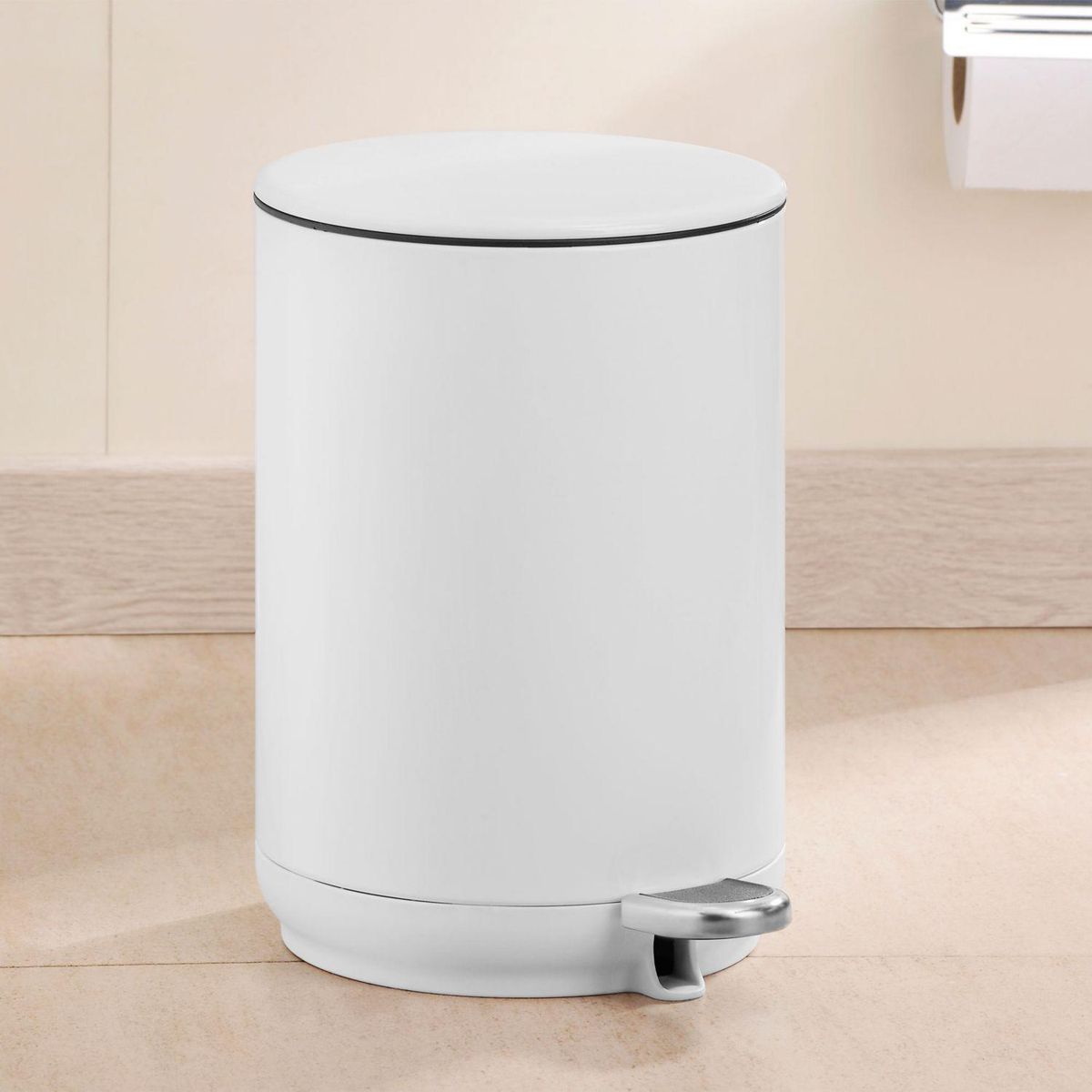 JUST HOME COLLECTION - Basurero 5 Litros Metal Blanco