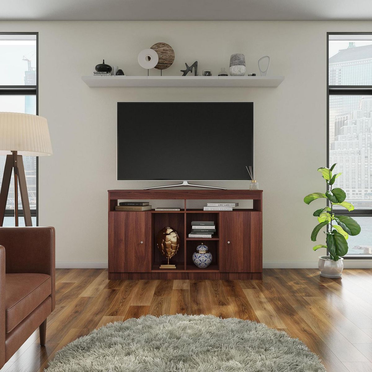 CIC - Rack tv murillo 55x140x82 cm café