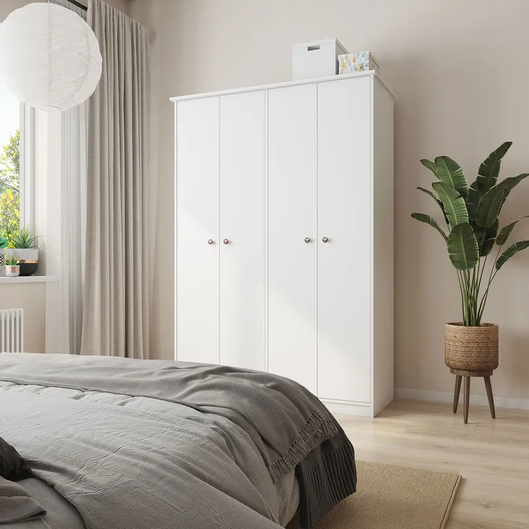 Closet New Lucerna 4 Puerta(s) 3 Repisa(s) 126x182x52 cm Blanco