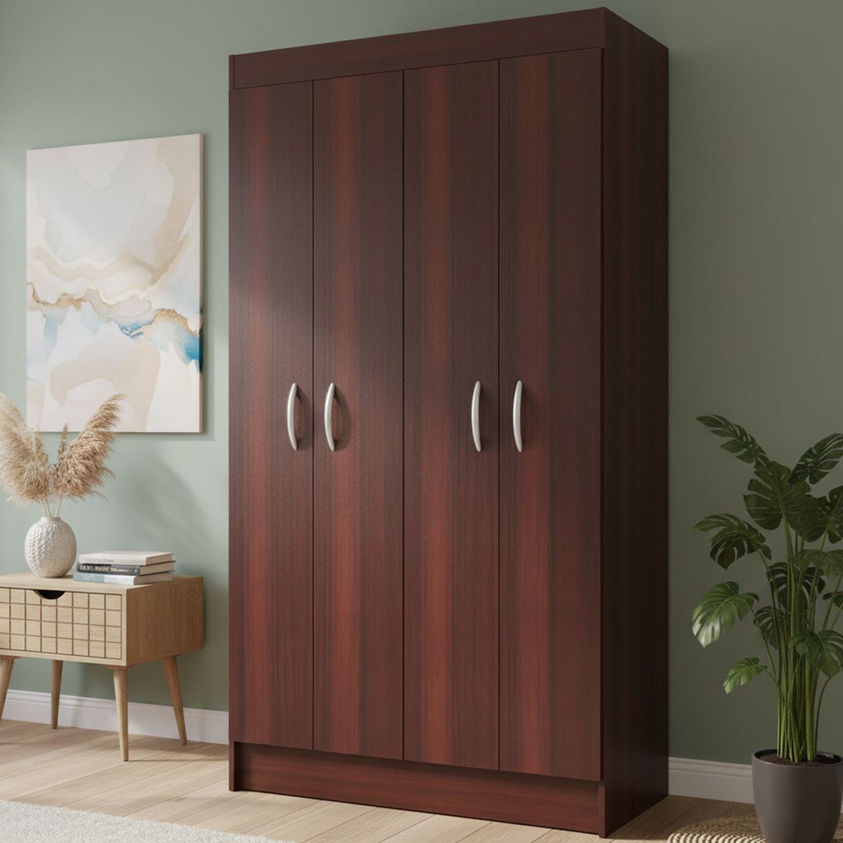 CIC - Clóset Bagua 4 Puerta(s) 2 Repisa(s) 95xx38 cm Chocolate