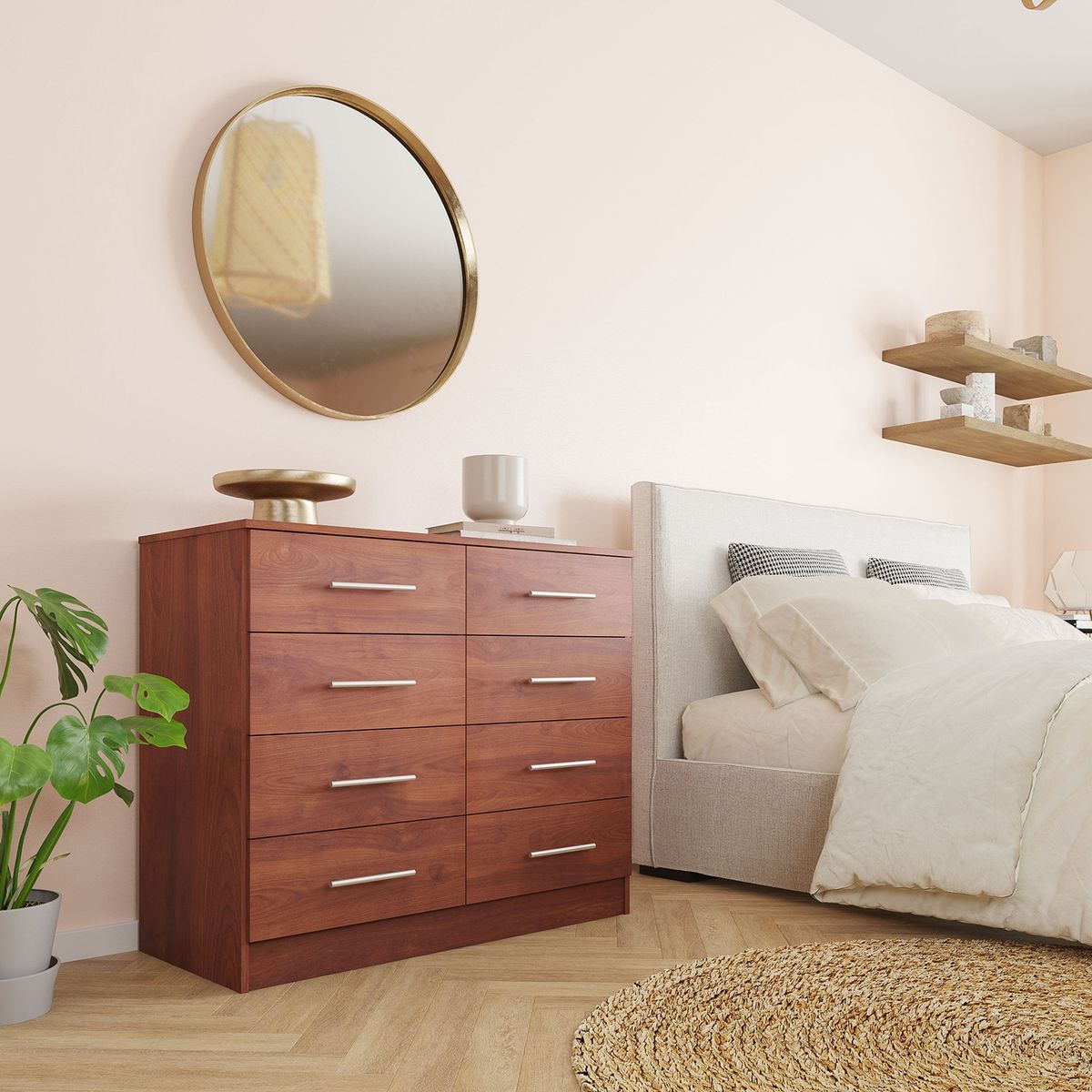 Cómoda 8 Cajón(es) Polux 100x85x45 cm Cerezo, marca CIC - Foto Principal