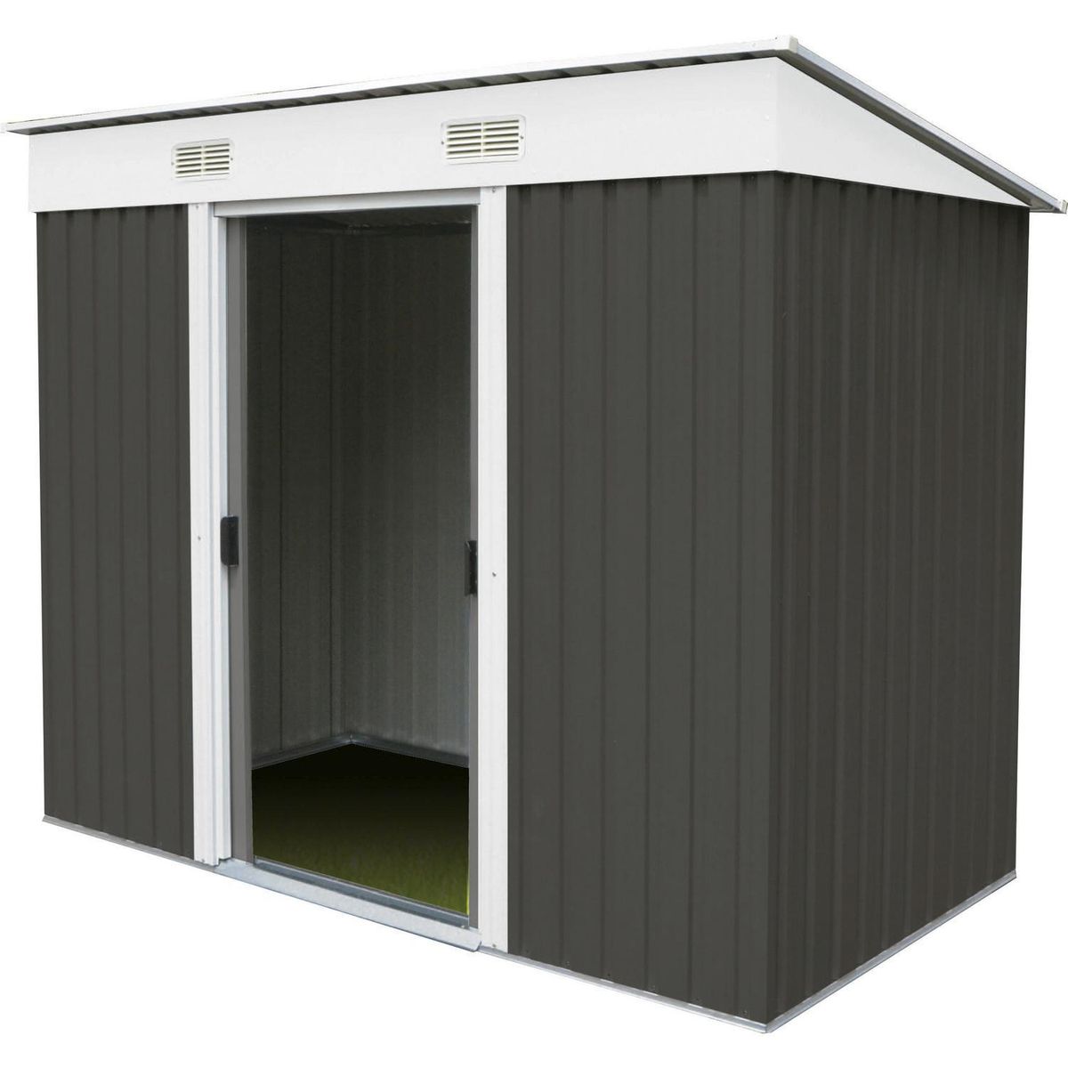 ISUNOR - Bodega de jardín metálica 110x174x174 cm gris