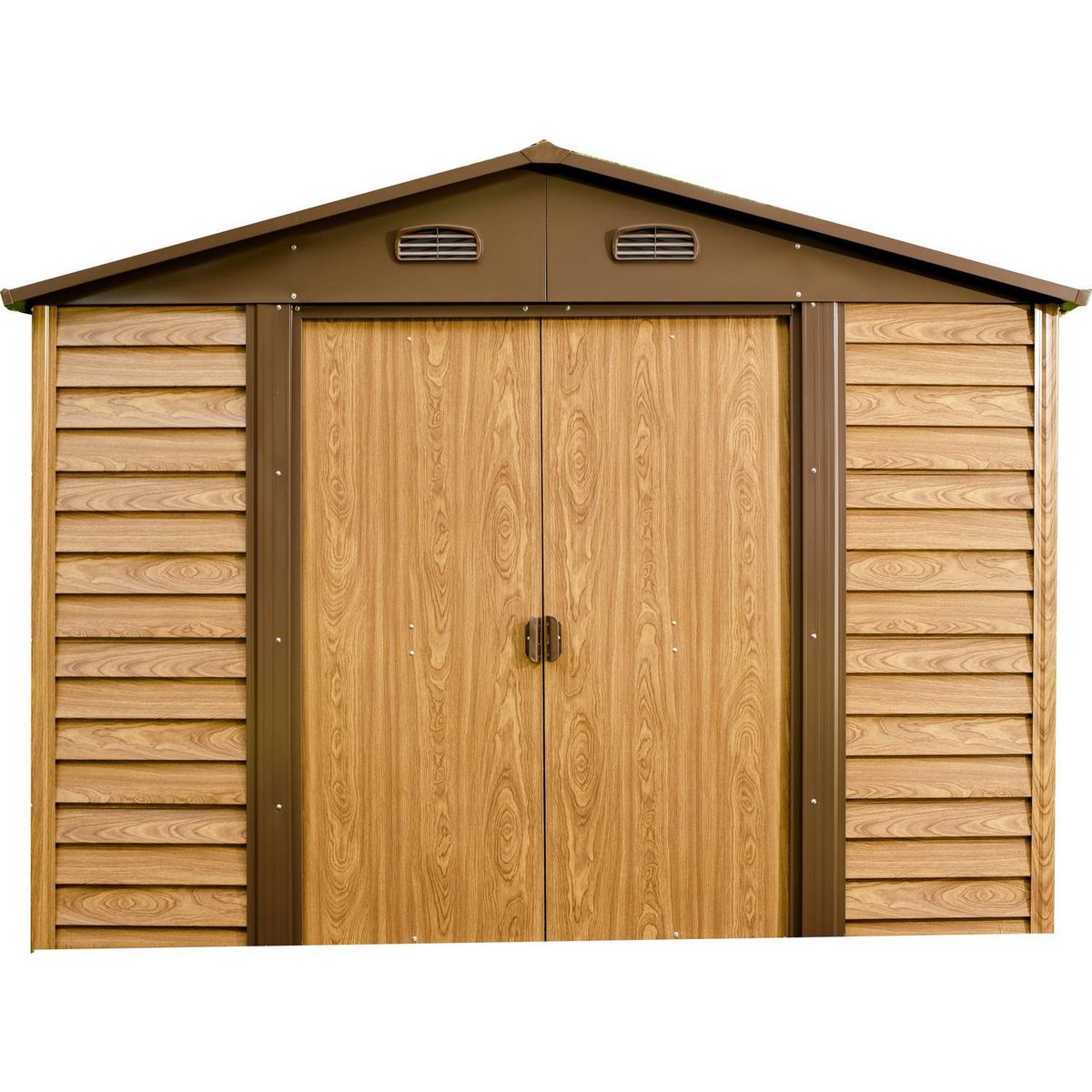 ISUNOR - Bodega de jardín metálica 195x236x203 cm café