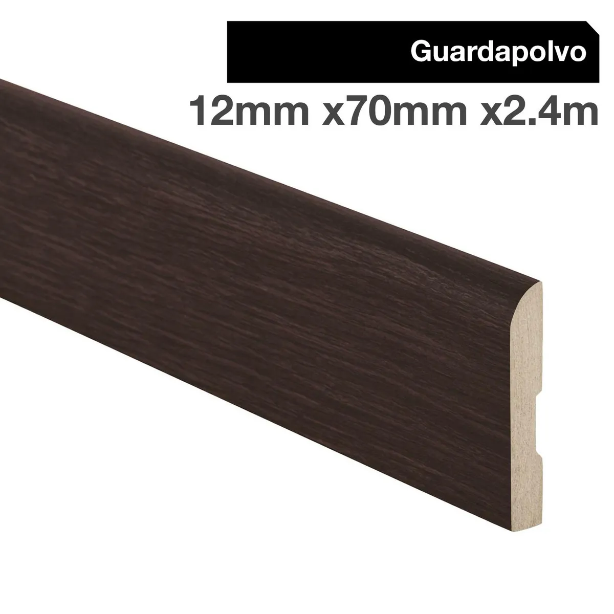 MAFORSA - Pack 4 unidades Guardapolvo MDF Wengue 70 mm 1.2x240 cm