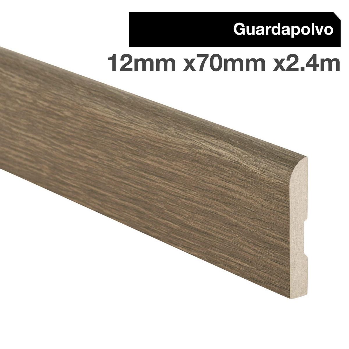 MAFORSA - Pack 4 unidades Guardapolvo MDF Caramel Oak 70 mm 1.2x240 cm