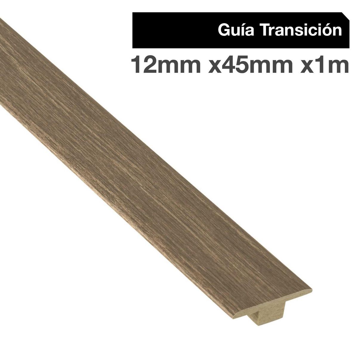 MAFORSA - Pack 2 unidades Guía de Transición MDF Caramel Oak 45 mm 1.2x100 cm