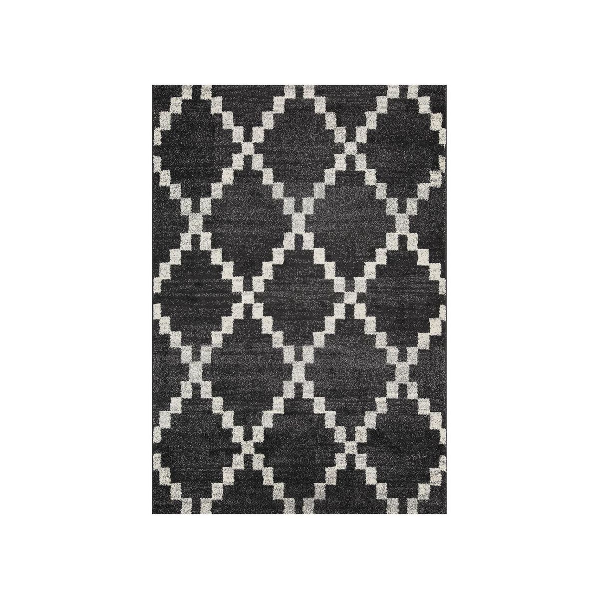 JUST HOME COLLECTION - Bajada de Cama Doux Shaped 67x120 cm Polipropileno Negro