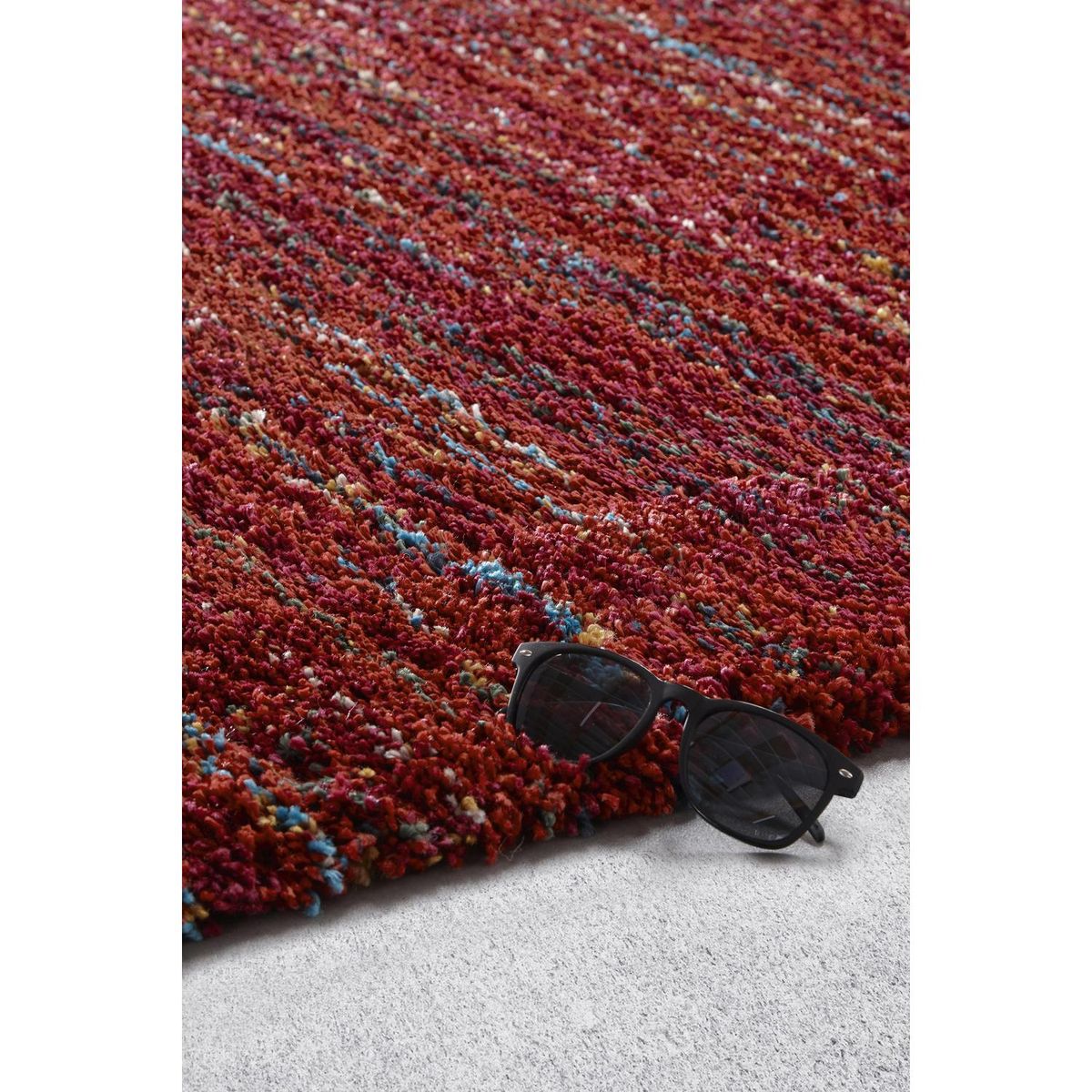 JUST HOME COLLECTION - Bajada de Cama Shaggy Sherpa 69x115 cm Polipropileno Rojo