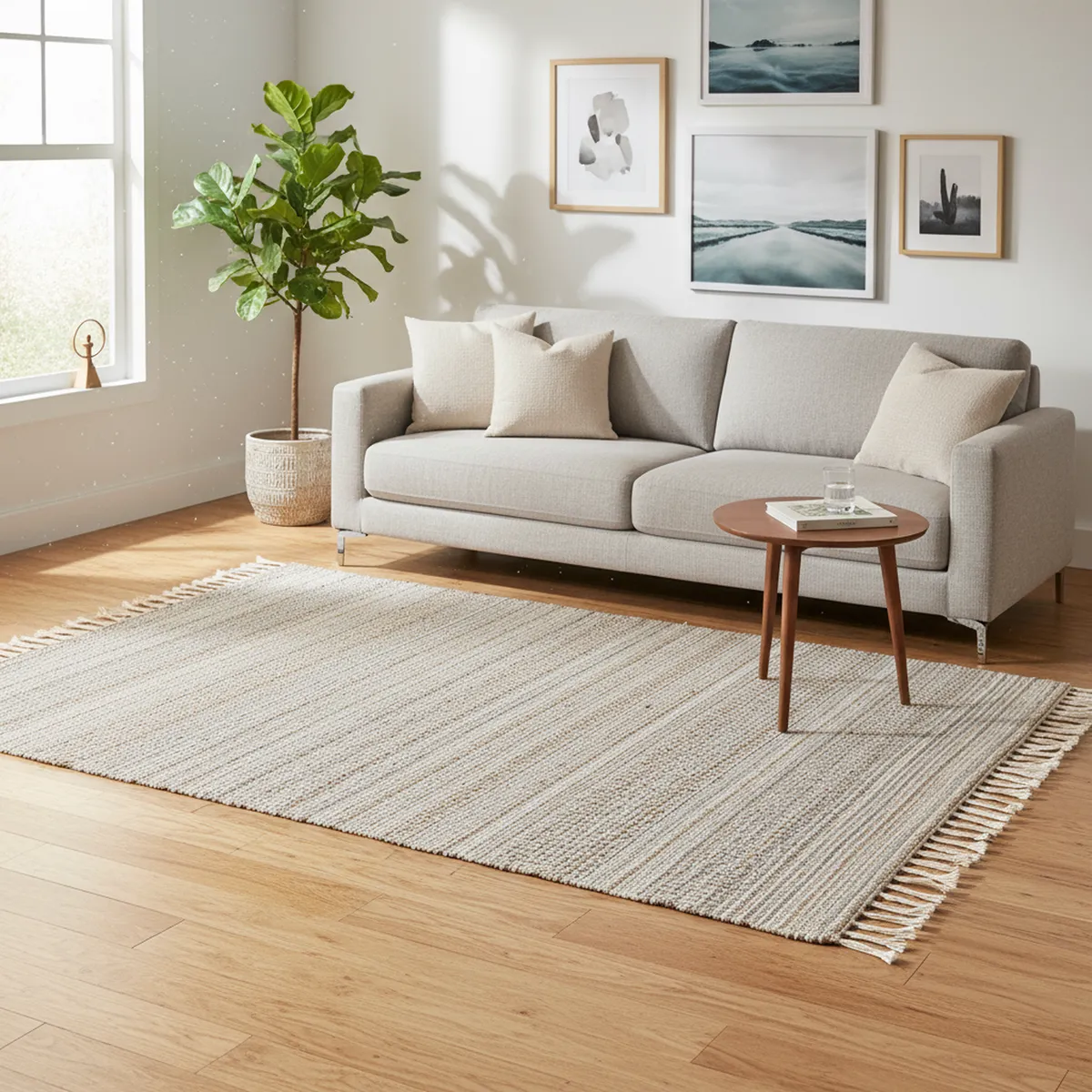 JUST HOME COLLECTION - Alfombra Tofo 120x170 cm Yute Gris