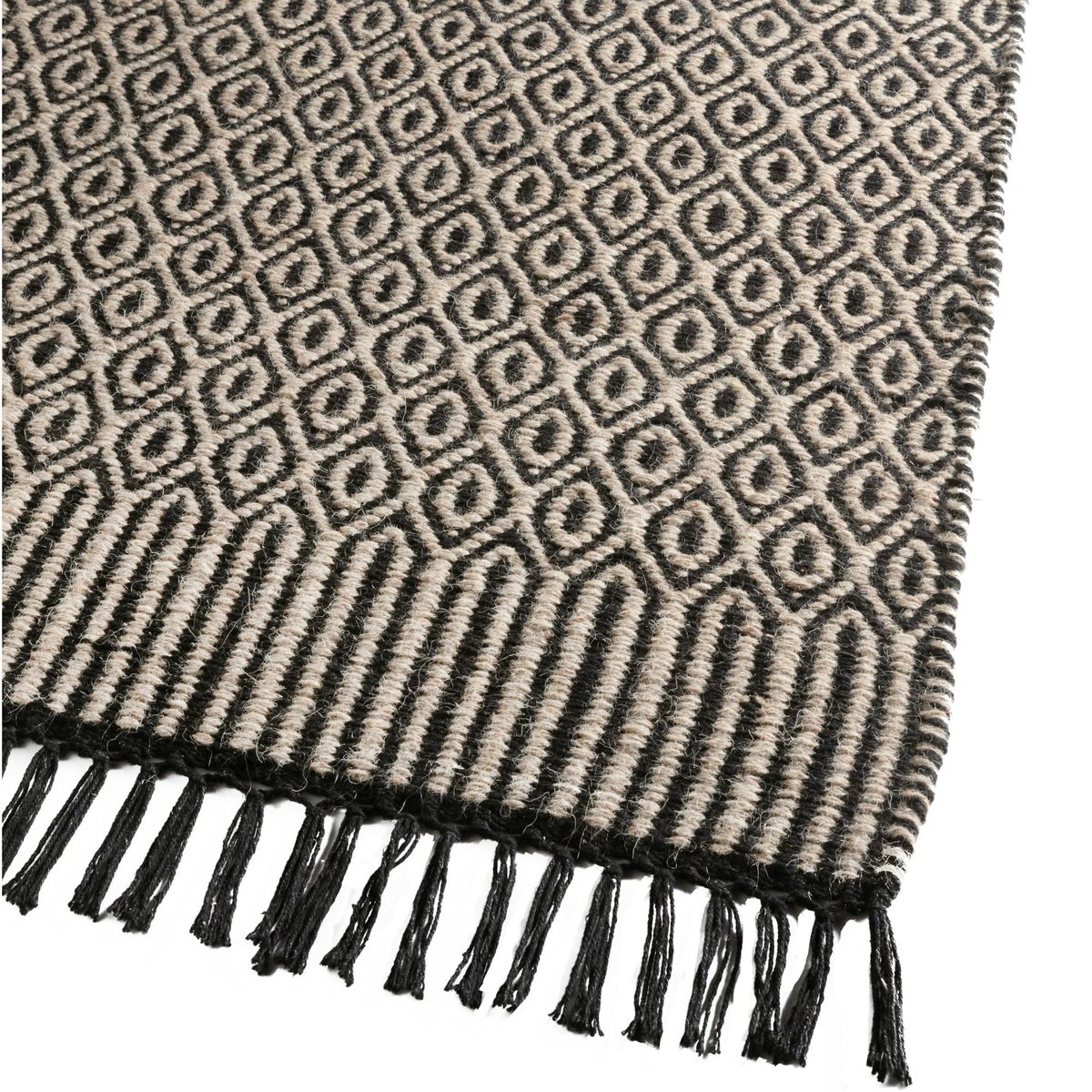 JUST HOME COLLECTION - Bajada de Cama Pasis 50x90 cm Lana Negro