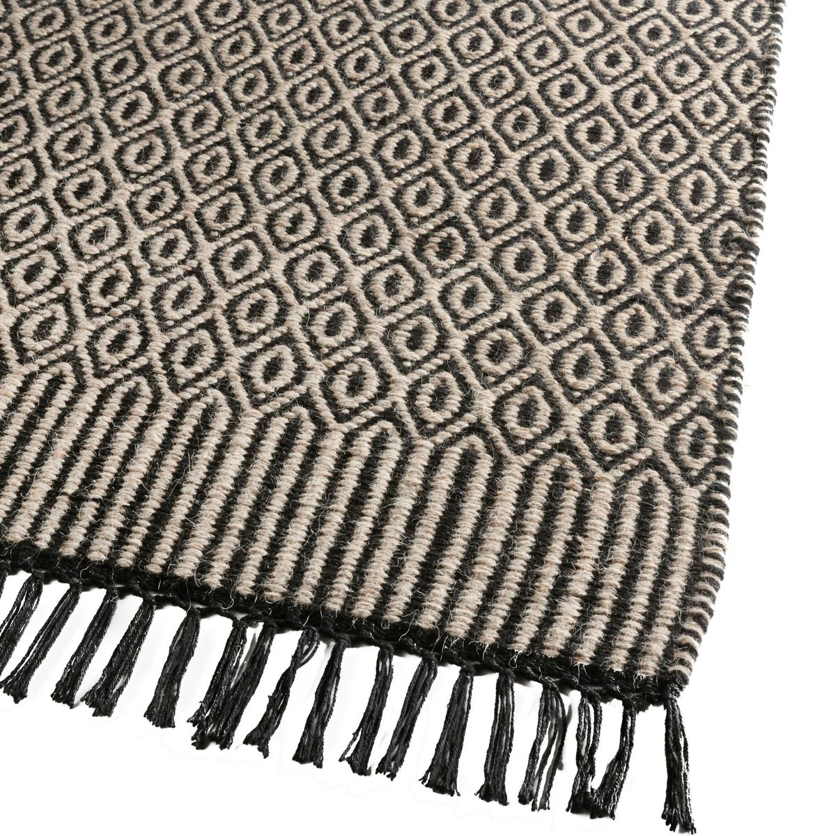 JUST HOME COLLECTION - Alfombra Pasi 120x170 cm Lana Negro