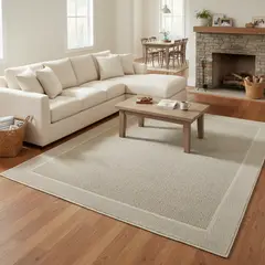 JUST HOME COLLECTION - Alfombra Indy Border Yute Beige