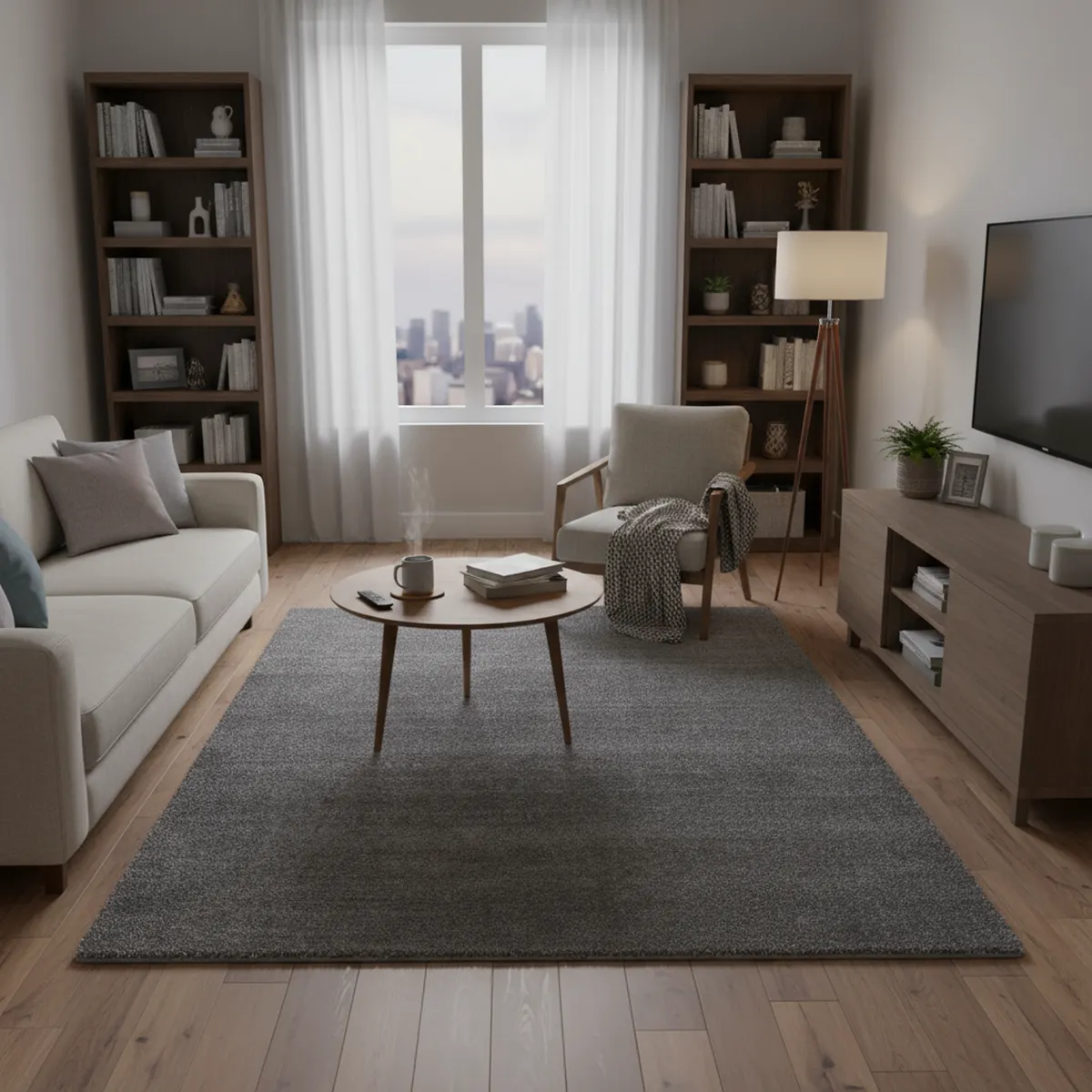 JUST HOME COLLECTION - Alfombra Touch 120x170 cm Poliéster Gris