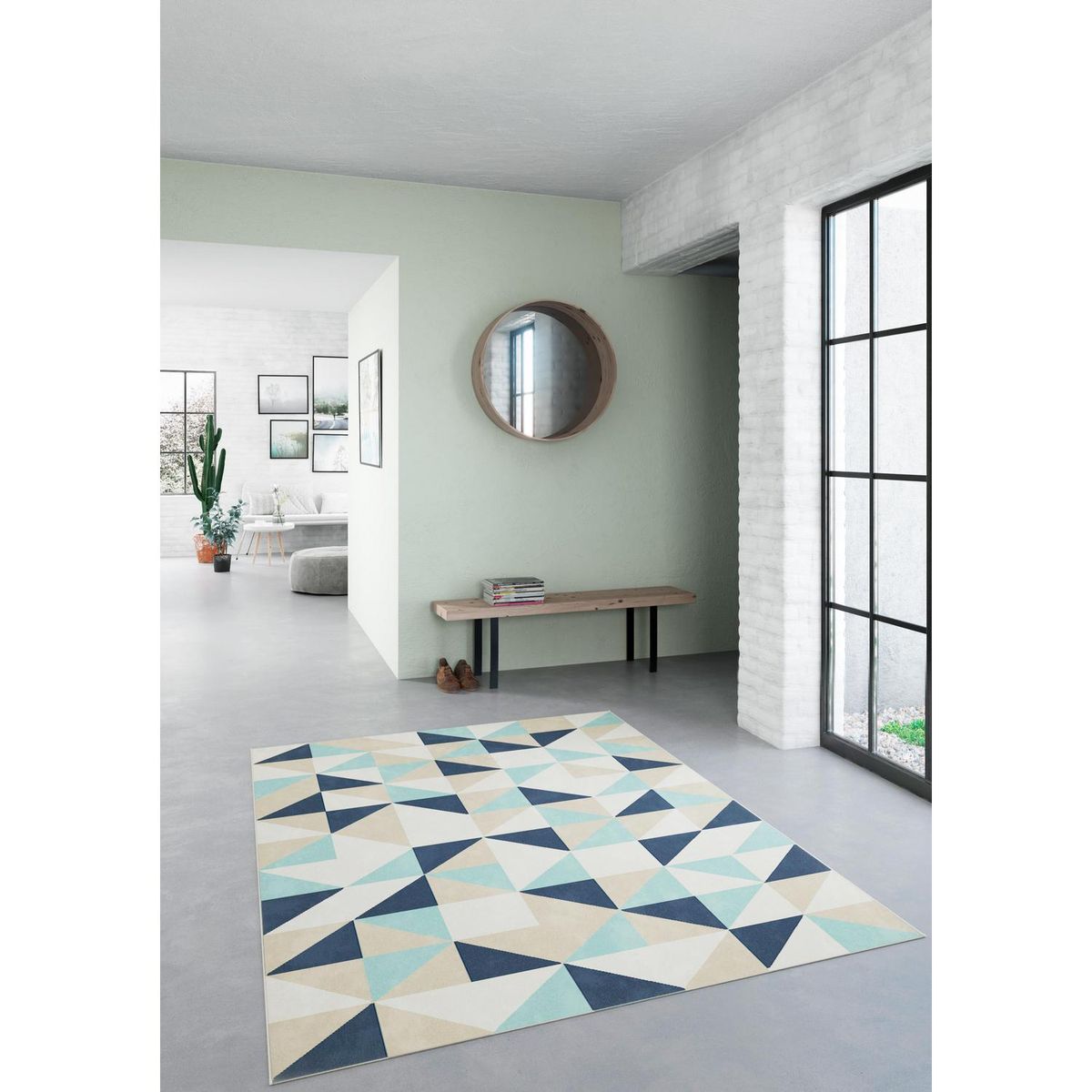 JUST HOME COLLECTION - Alfombra Canvas Triángulo 120x170 cm Polipropileno Multicolor