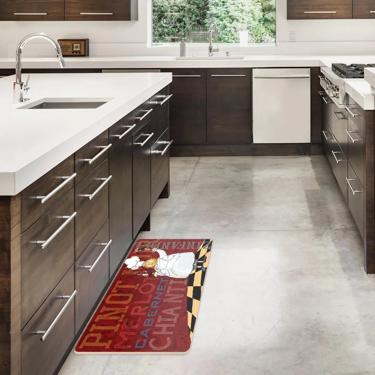 JUST HOME COLLECTION - Limpiapiés Cocina Chef Vino 50x107 cm PVC Multicolor