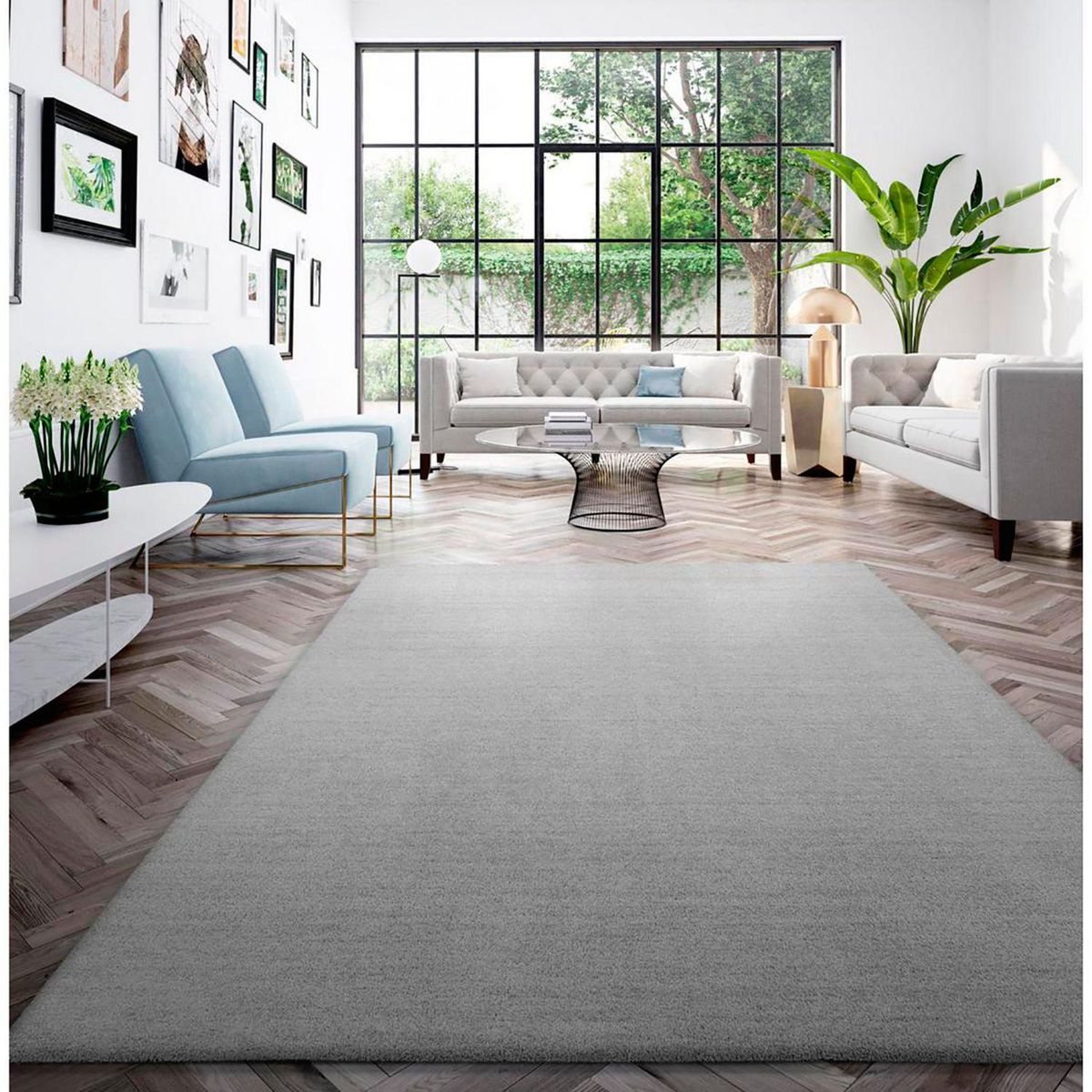 JUST HOME COLLECTION - Bajada de Cama Shaggy Feel 50x80 cm Poliéster Gris