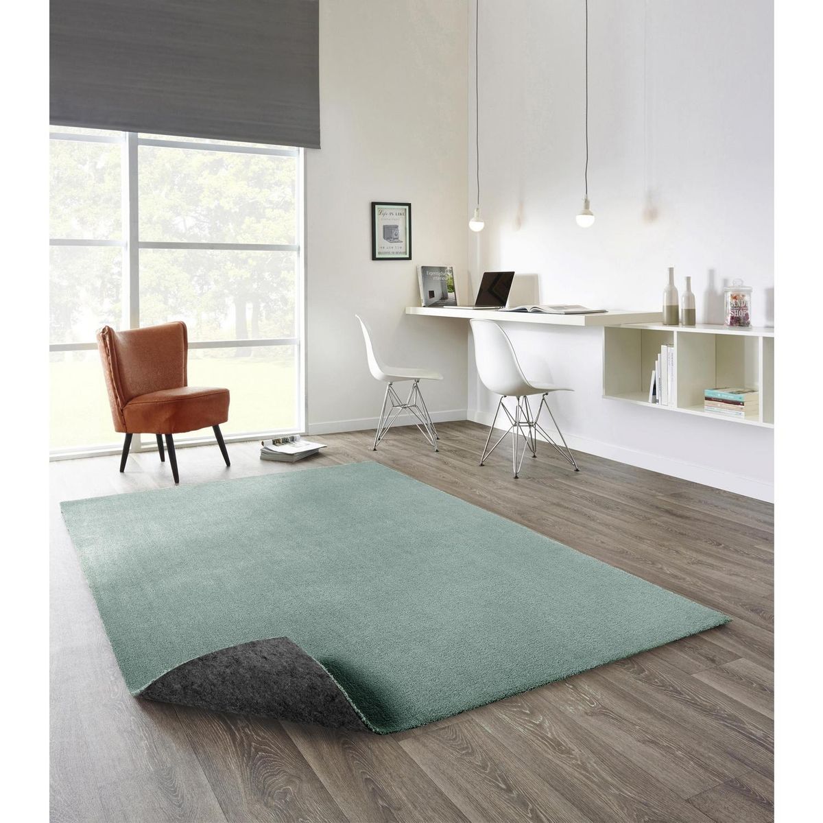 JUST HOME COLLECTION - Bajada de Cama Shaggy Feel 50x80 cm Poliéster Azul Claro