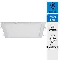 Panel Led Empotrado Cuadrado Blanco 24W Luz Fría