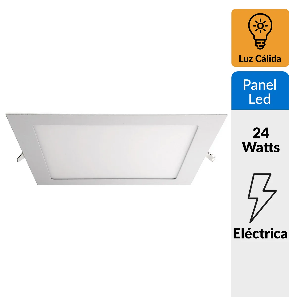DAIRU - Panel led empotrado cuadrado 24w luz cálida