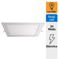 Panel Led Empotrado Cuadrado Blanco 24W Luz Cálida
