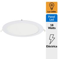 Panel Led Empotrado Circular Blanco 18W Luz Cálida