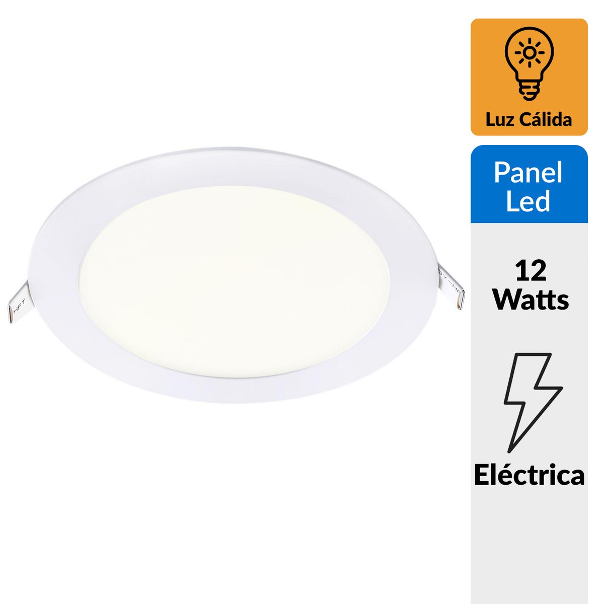 DAIRU - Panel led empotrado circular 12w luz cálida