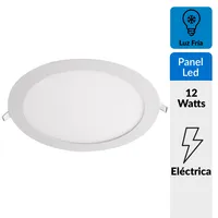 Panel Led Empotrado Circular Blanco 12W Luz Fría