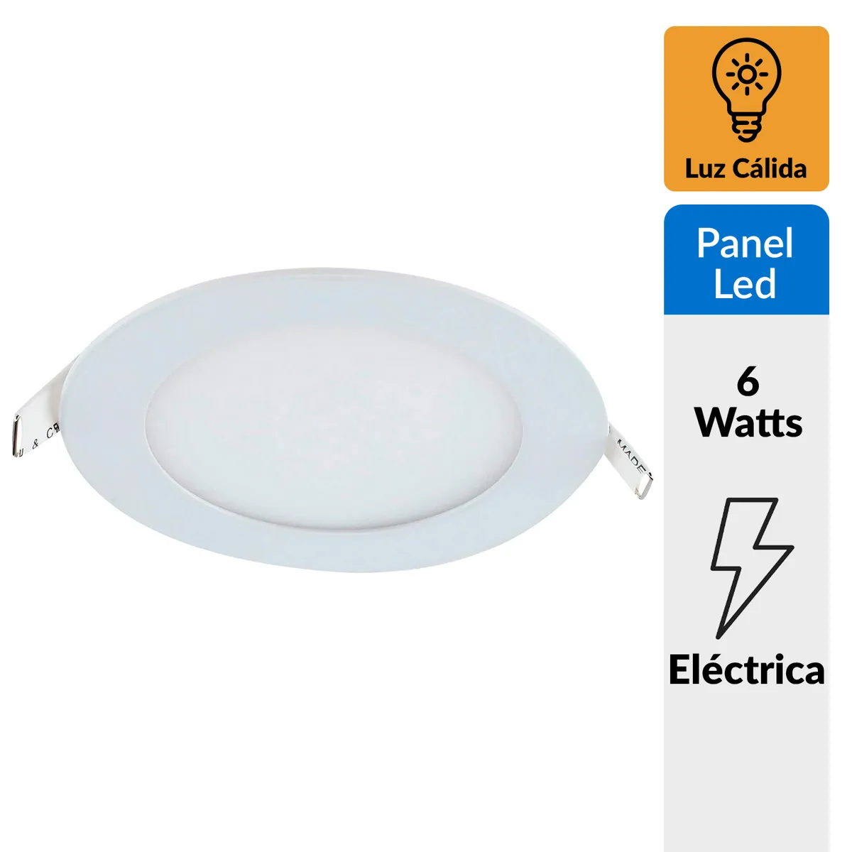 DAIRU - Panel led empotrado circular 6w luz cálida
