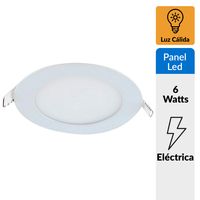 Panel Led Empotrado Circular Blanco 6W Luz Cálida