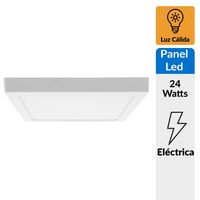 Panel Led Sobrepuesto Cuadrado Blanco 24W Luz Cálida