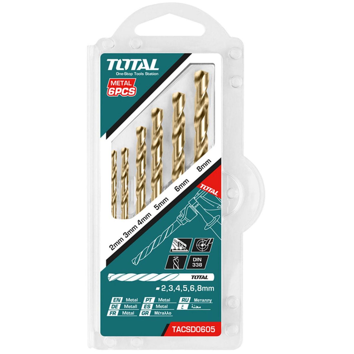 TOTAL - Set de brocas 6 piezas