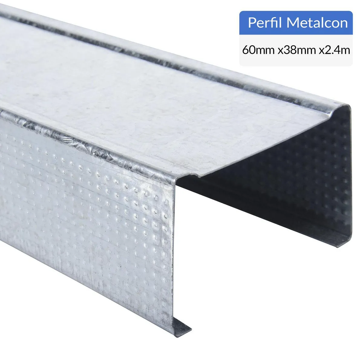 GENERICO - Perfil Tabiques Montante Perforado Metal 60x38x0,5 mm 2,4 m