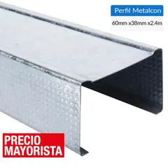 GENERICO - Perfil Tabiques Montante Perforado Metal 60x38x0,5 mm 2,4 m