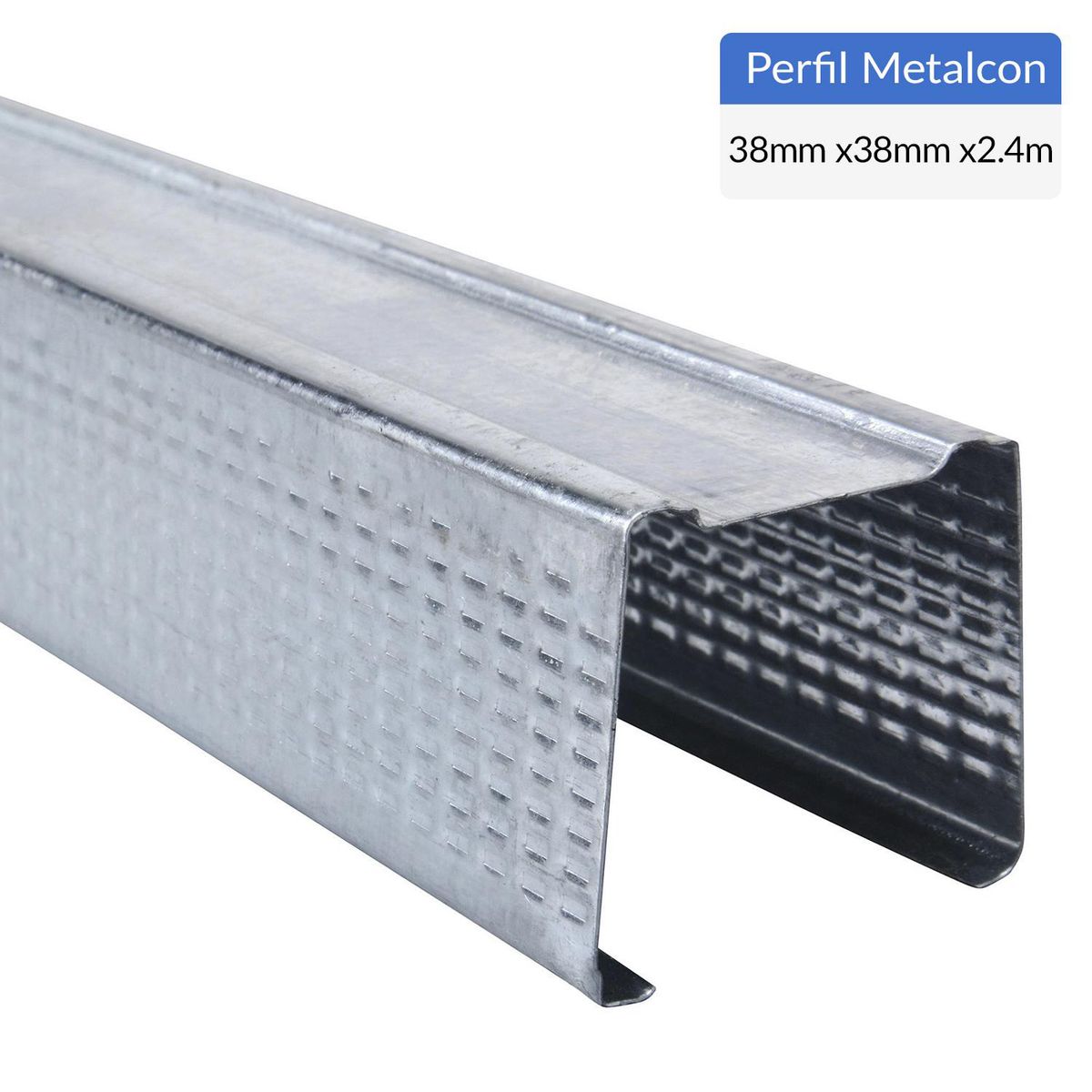 GENERICO - Perfil Tabiques Montante Económico Metal 38x38x0,5 mm 2,4 m