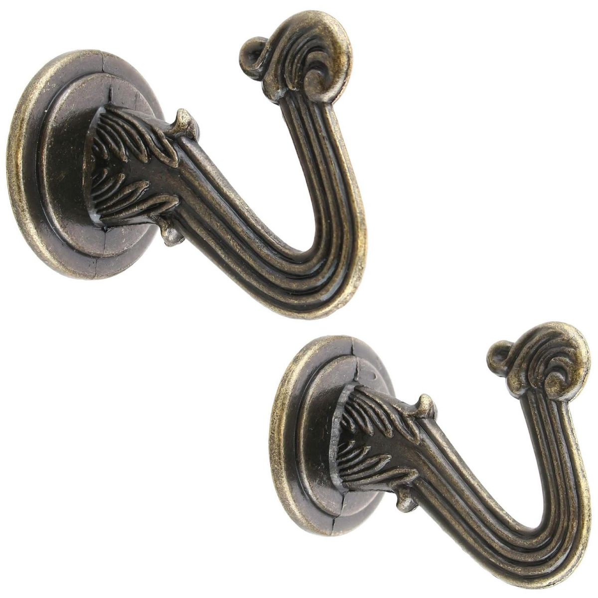 DECOROD - Set De Ganchos Para Barra De Cortina 2 Unidades Bronce