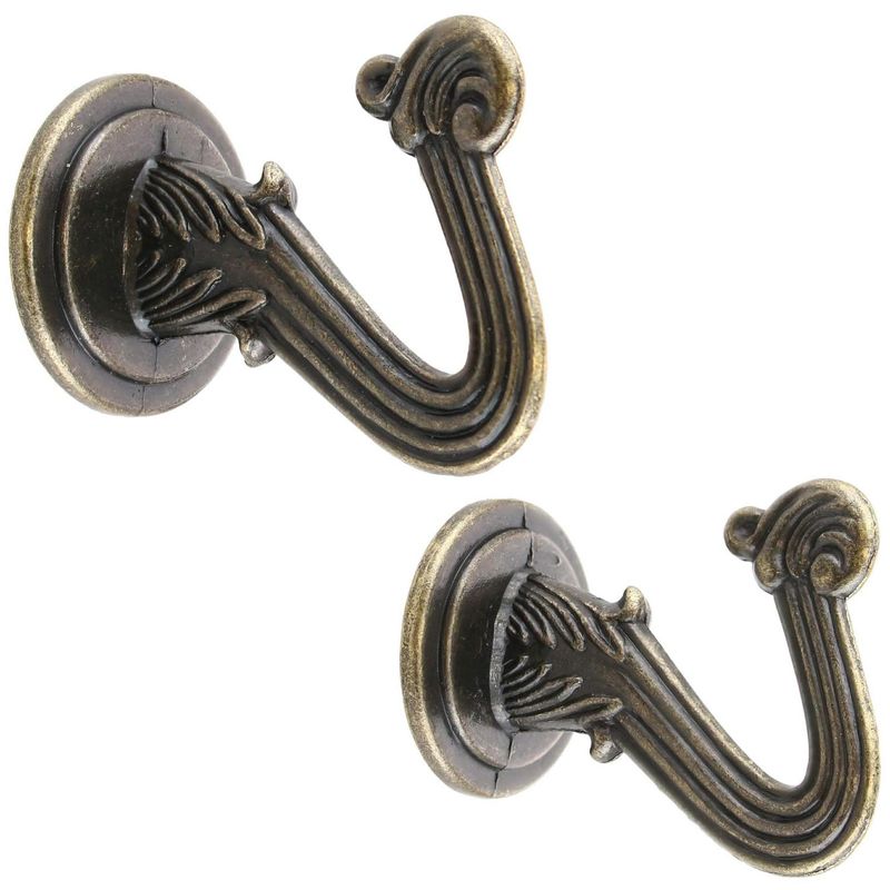 DECOROD - Set de ganchos para barra de cortina 2 unidades bronce