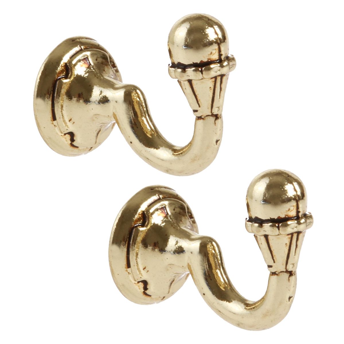 DECOROD - Set De Ganchos Para Barra De Cortina 2 Unidades Dorado