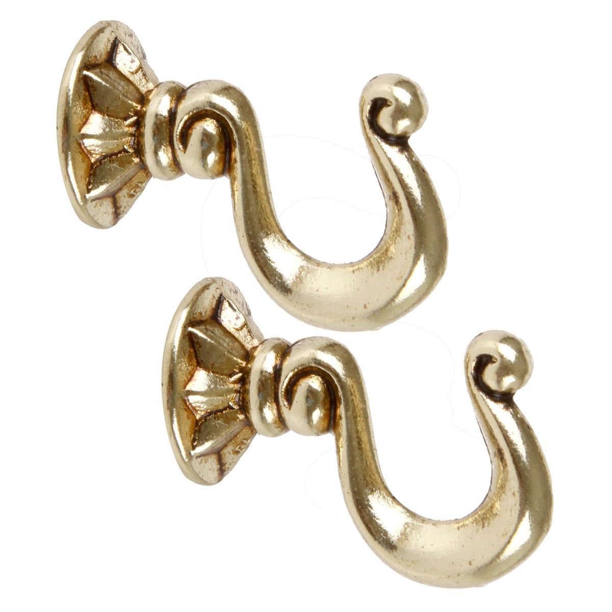 DECOROD - Set De Ganchos Para Barra De Cortina 2 Unidades Dorado