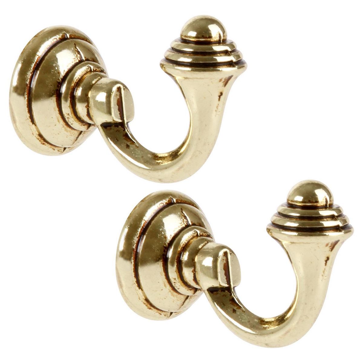 DECOROD - Set de ganchos para barra de cortina 2 unidades dorado