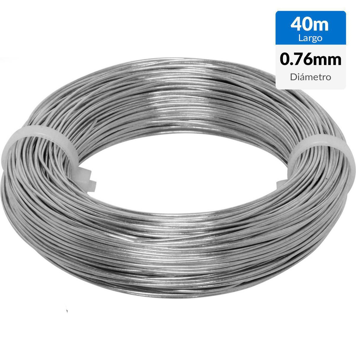 INCHALAM - Alambre Acero Galvanizado Multiuso Display # 22 0.76 mm 40 m Gris