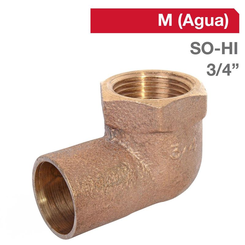 STRETTO - Codo Bronce SO/HI 3/4"  1u