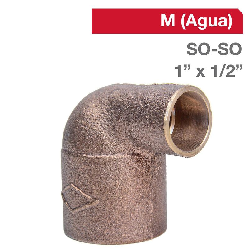 NIBSA - Codo Bronce SO/SO 1" x 1/2"  1u