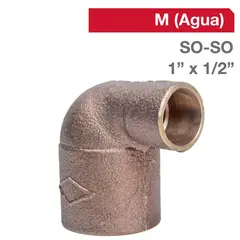 NIBSA - Codo Bronce SO/SO 1" x 1/2" 1u