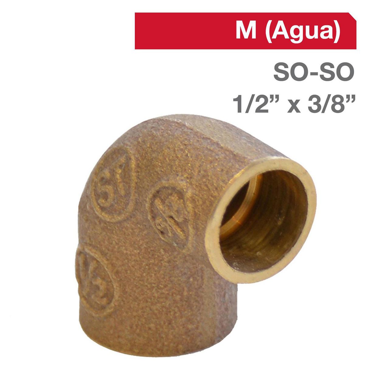 STRETTO - Codo Bronce SO/SO 1/2" x 3/8" 1u
