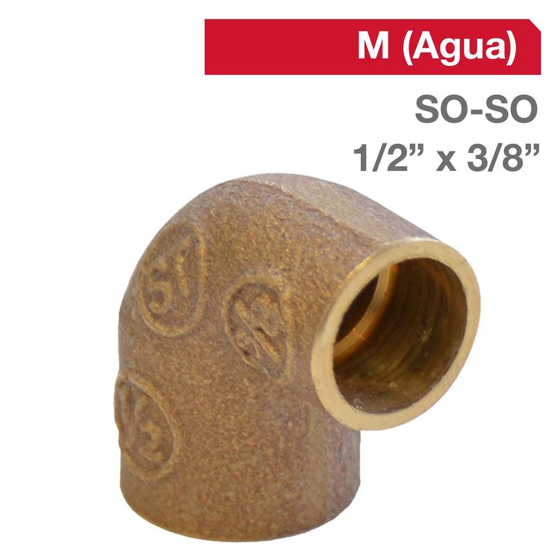 STRETTO - Codo Bronce SO/SO 1/2" x 3/8"  1u