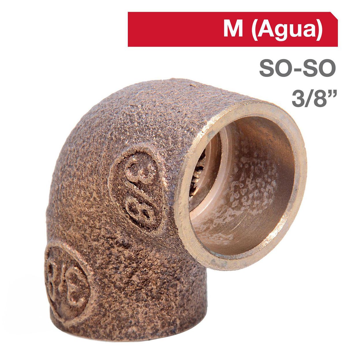 STRETTO - Codo Bronce SO/SO 3/8" 1u