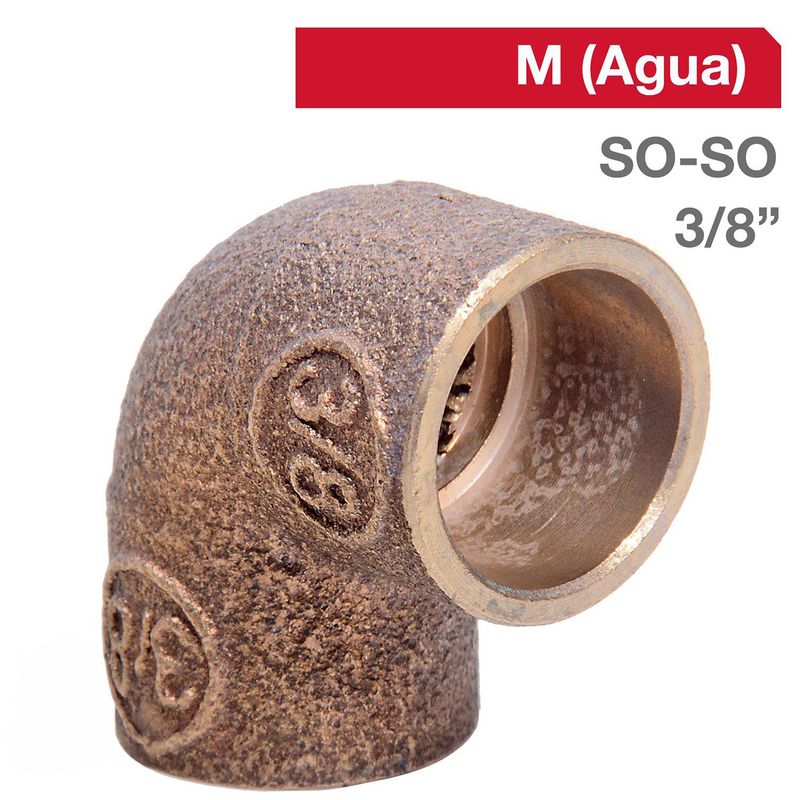STRETTO - Codo Bronce SO/SO 3/8"  1u